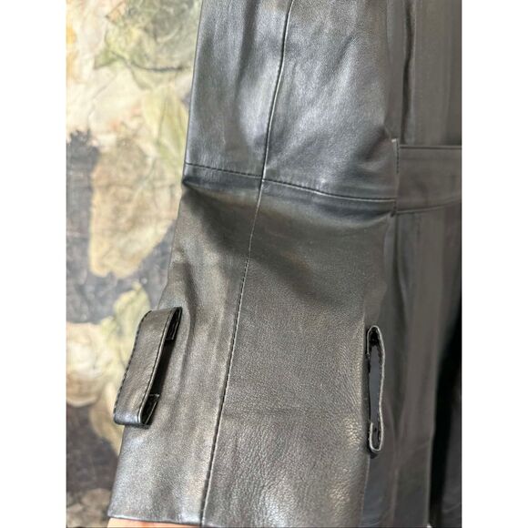 New Terra Leather Coat in Black Deadwood Size US 6 - Picture 7 of 12